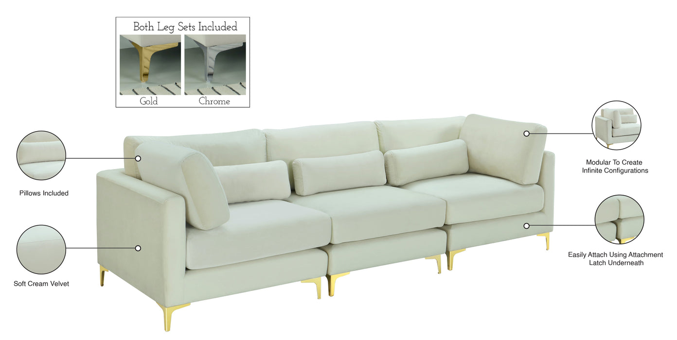 Julia Velvet Modular Sofa (3 Boxes) - Sterling House Interiors