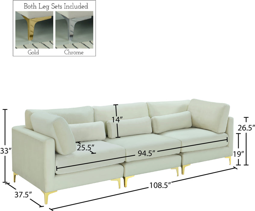 Julia Velvet Modular Sofa (3 Boxes) - Sterling House Interiors