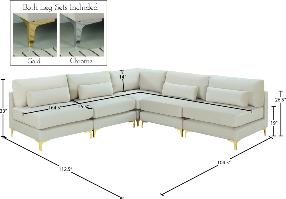 Julia Velvet Modular Sectional (5 Boxes) - Sterling House Interiors