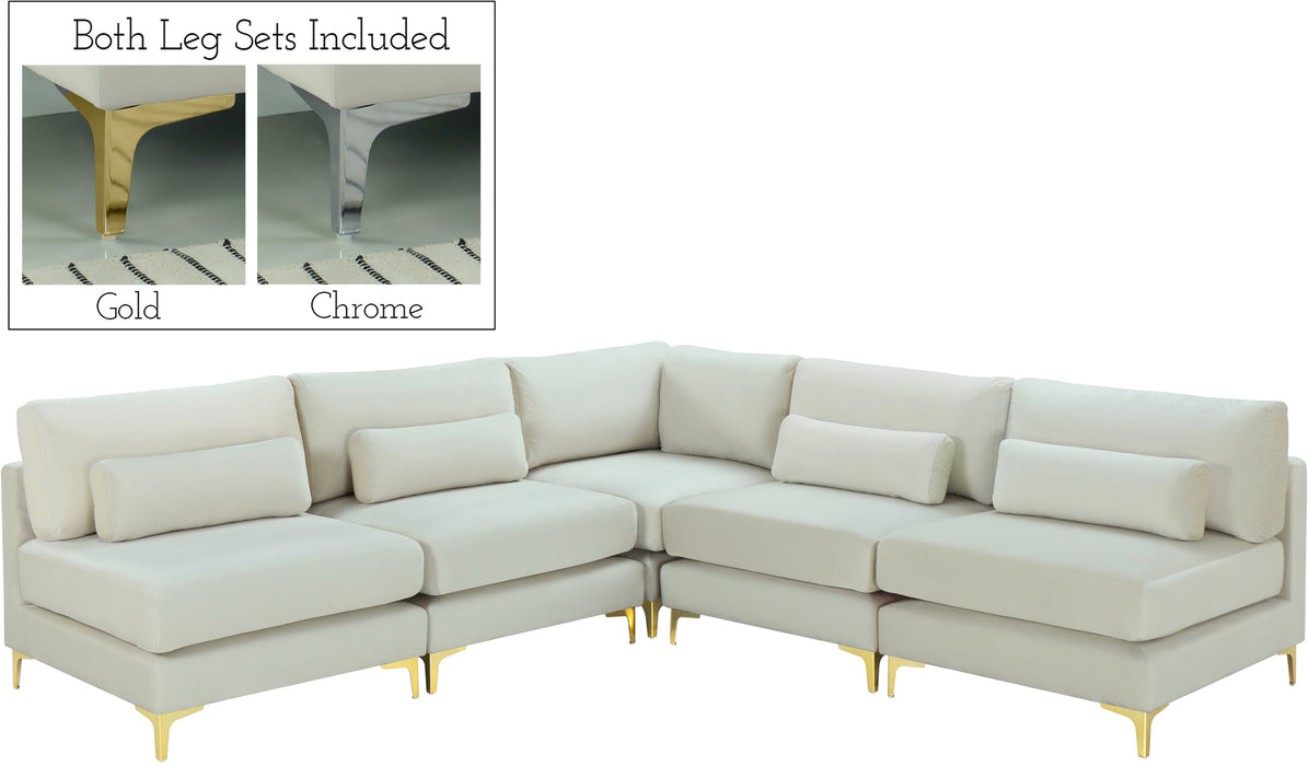 Julia Velvet Modular Sectional (5 Boxes) - Sterling House Interiors