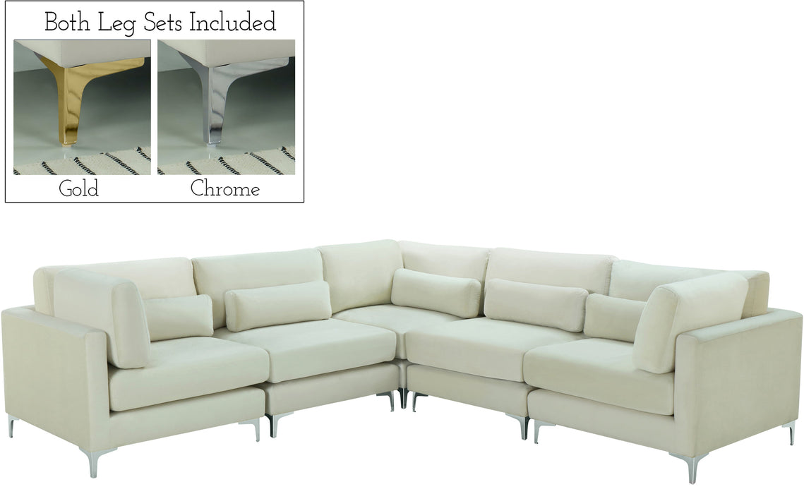 Julia Velvet Modular Sectional (5 Boxes) - Sterling House Interiors