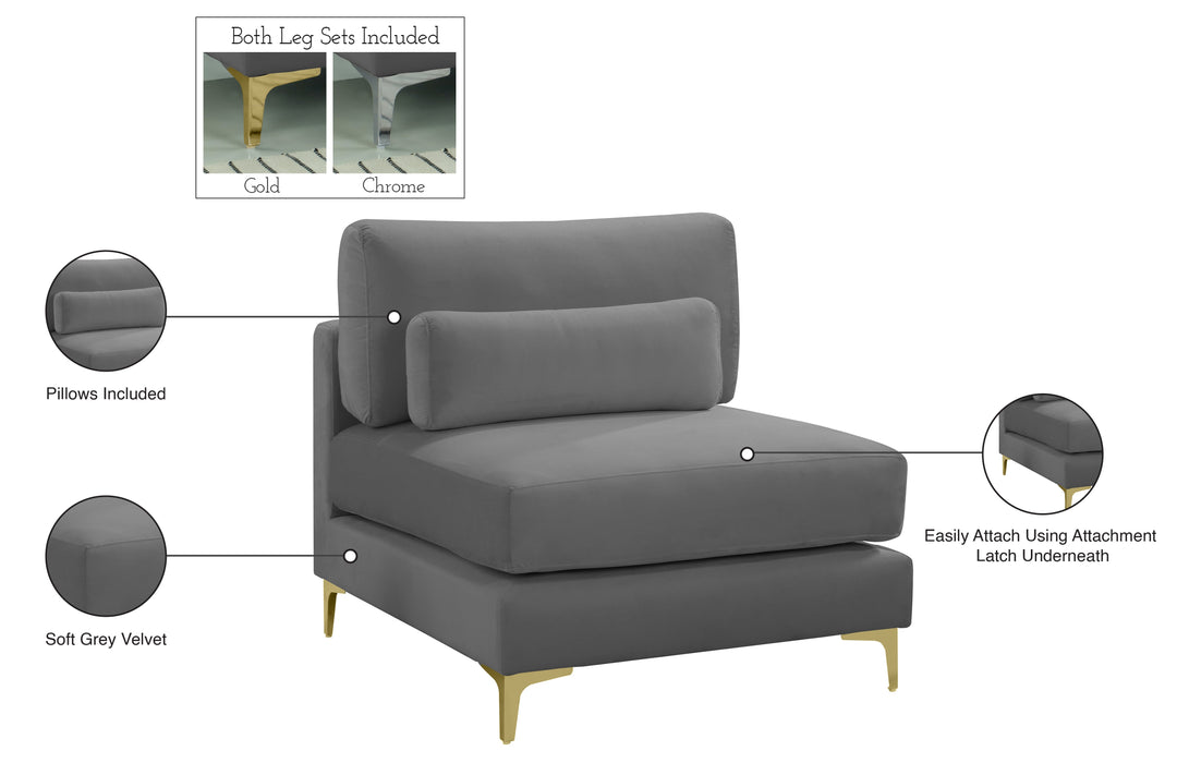 Julia Velvet Modular Armless Chair - Sterling House Interiors