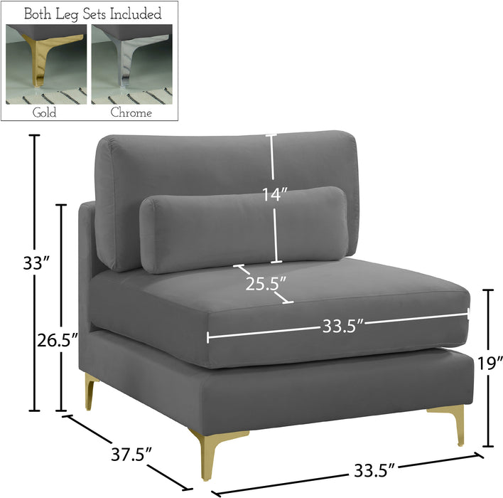 Julia Velvet Modular Armless Chair - Sterling House Interiors