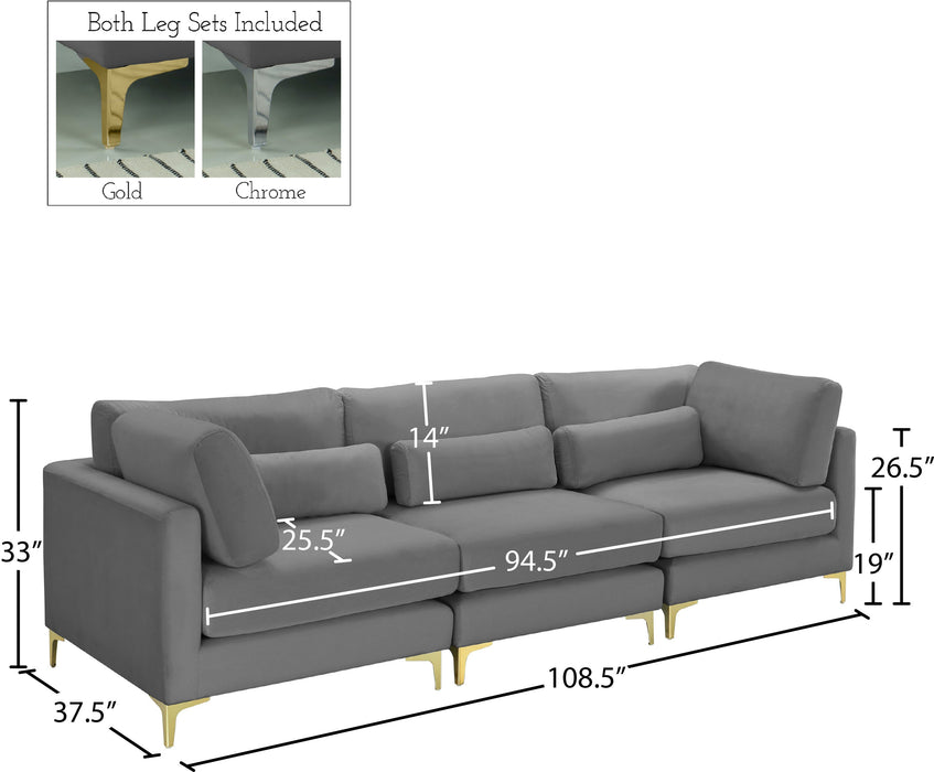 Julia Velvet Modular Sofa (3 Boxes) - Sterling House Interiors