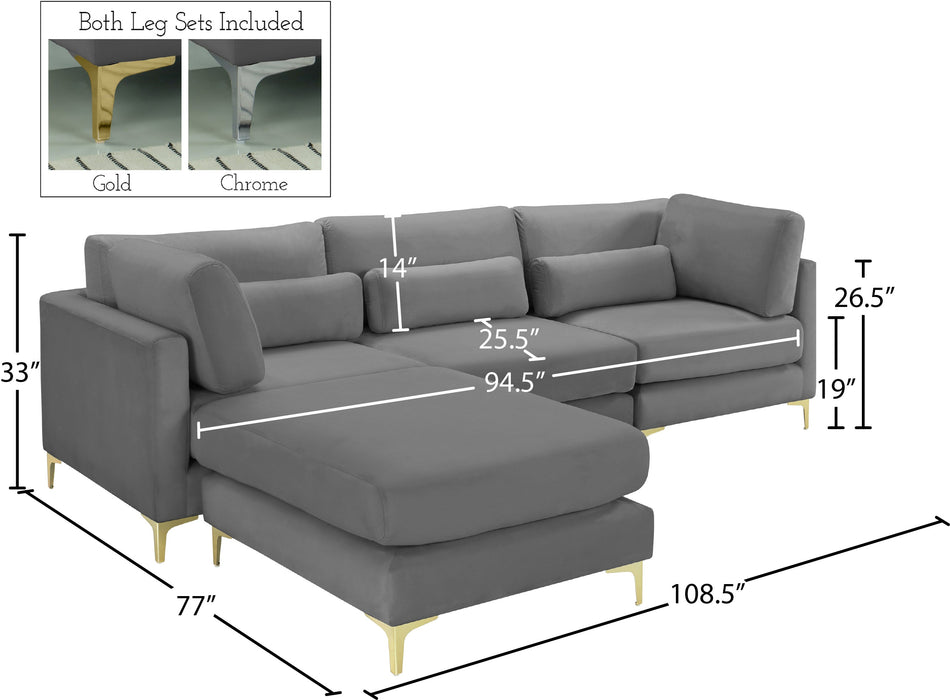 Julia Velvet Modular Sectional (4 Boxes) - Sterling House Interiors