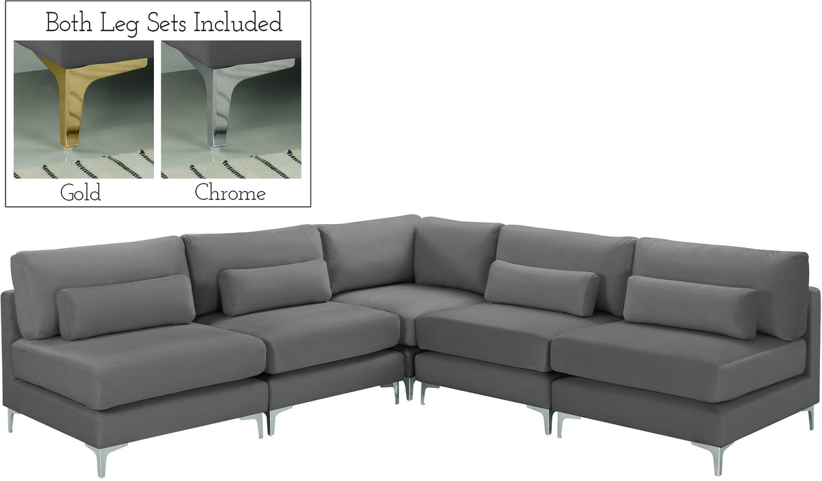 Julia Velvet Modular Sectional (5 Boxes) - Sterling House Interiors