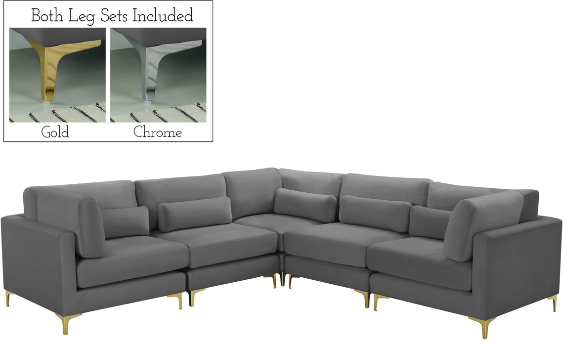 Julia Velvet Modular Sectional (5 Boxes) - Sterling House Interiors