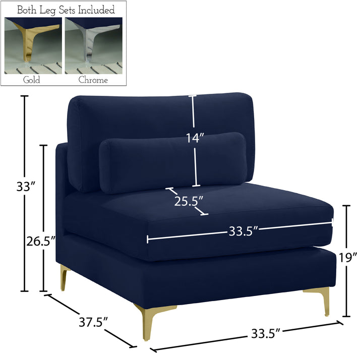 Julia Velvet Modular Armless Chair - Sterling House Interiors