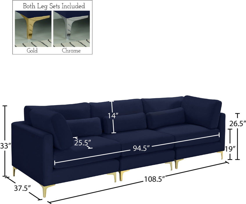 Julia Velvet Modular Sofa (3 Boxes) - Sterling House Interiors