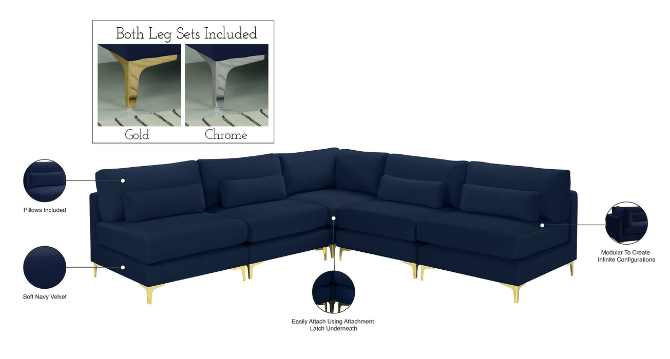 Julia Velvet Modular Sectional (5 Boxes) - Sterling House Interiors