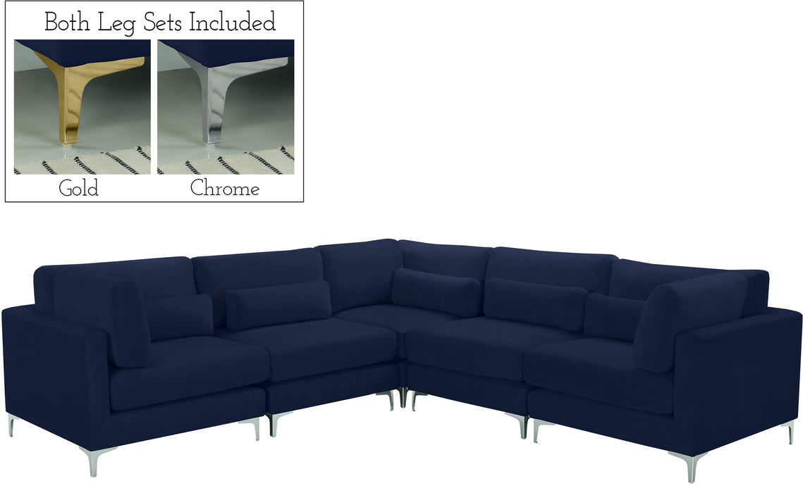Julia Velvet Modular Sectional (5 Boxes) - Sterling House Interiors