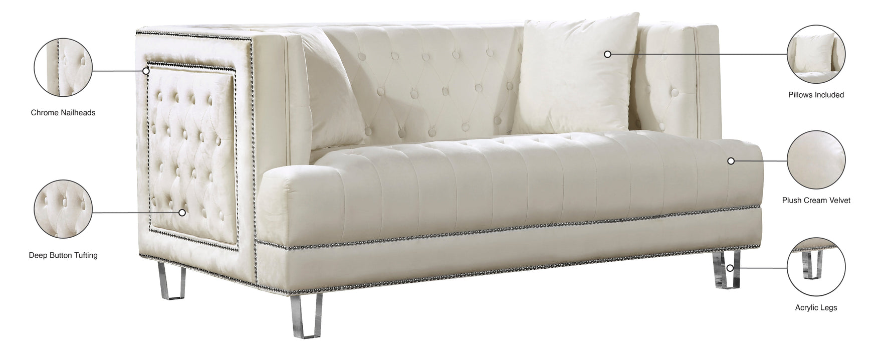 Lucas Velvet Loveseat - Sterling House Interiors