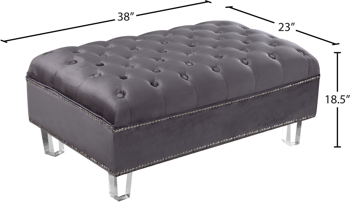 Lucas Velvet Ottoman - Sterling House Interiors