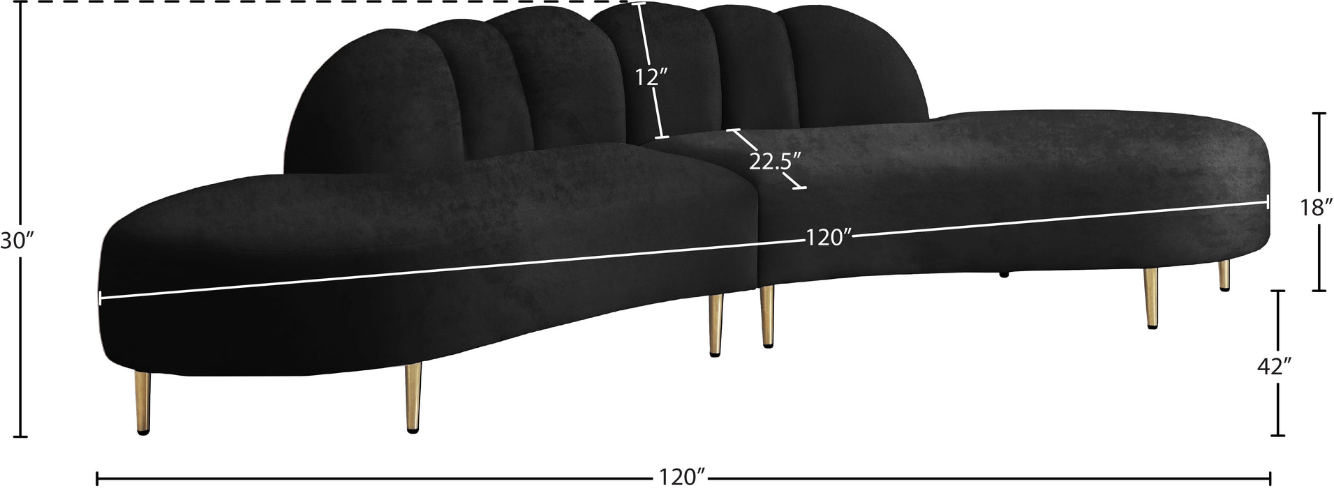 Divine Velvet 2pc. Sectional - Sterling House Interiors