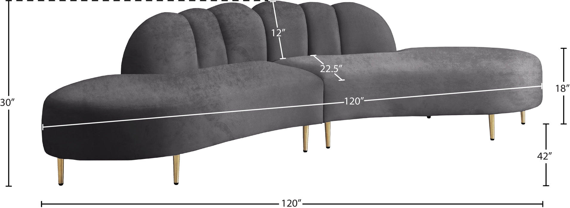 Divine Velvet 2pc. Sectional - Sterling House Interiors