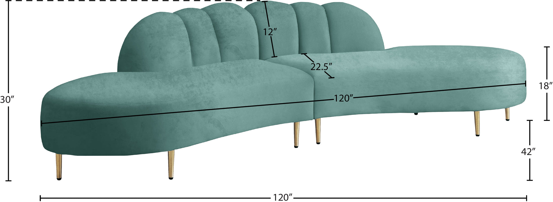 Divine Velvet 2pc. Sectional - Sterling House Interiors