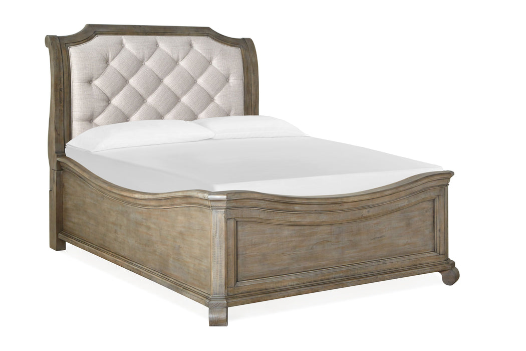Tinley Park Complete King Sleigh Bed With Shaped Footboard