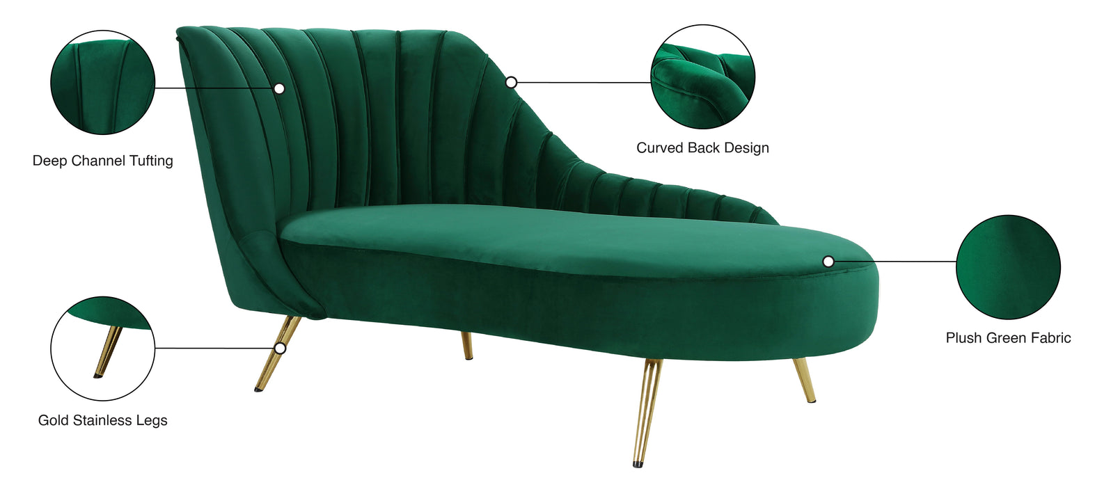 Margo Velvet Chaise - Sterling House Interiors