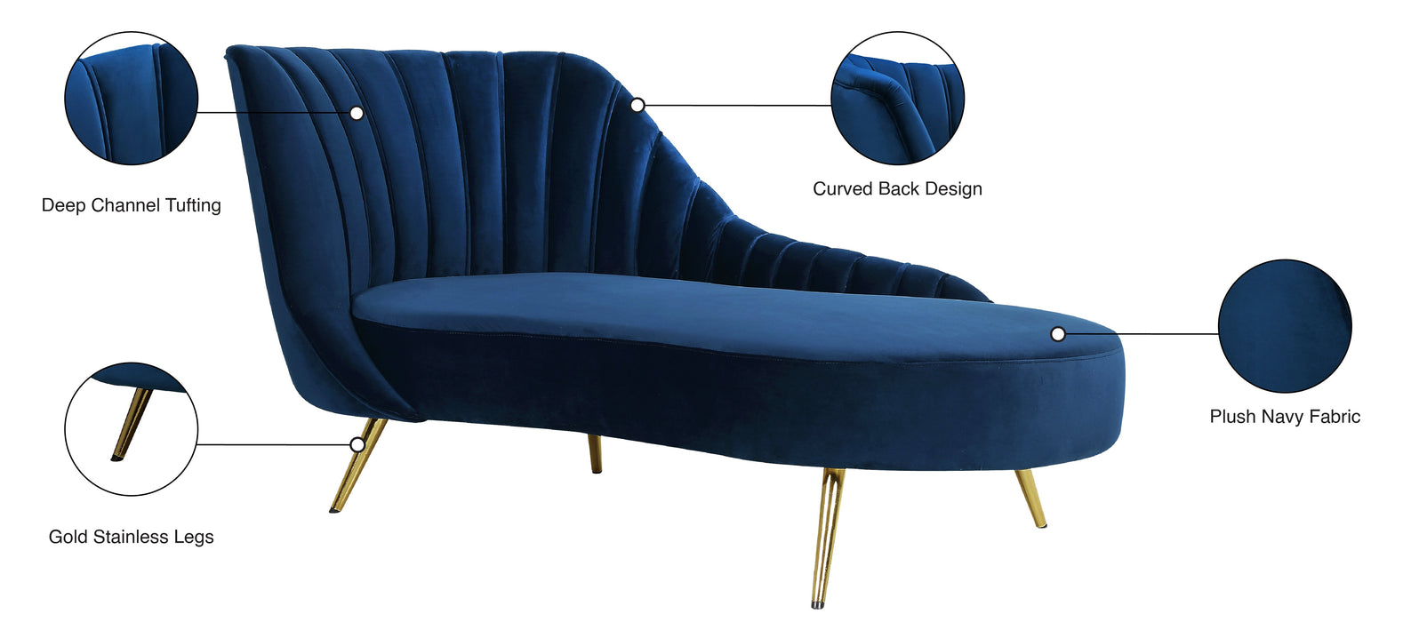 Margo Velvet Chaise - Sterling House Interiors