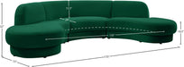 Rosa Velvet 3pc. Sectional (3 Boxes) - Sterling House Interiors
