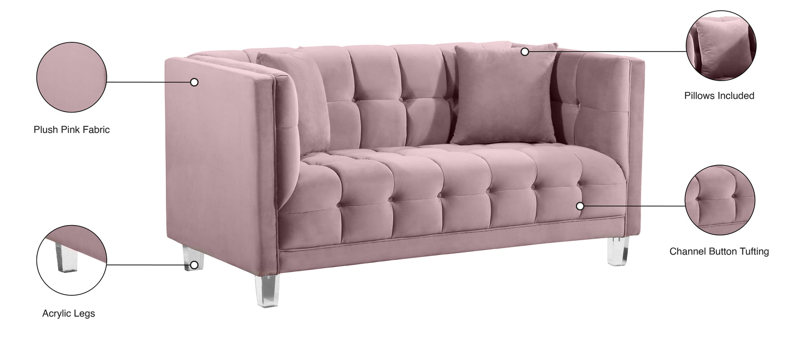 Mariel Velvet Loveseat - Sterling House Interiors