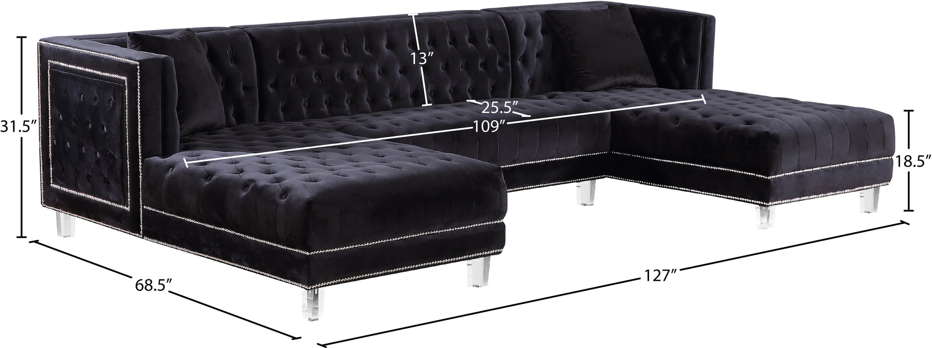 Moda Velvet 3pc. Sectional - Sterling House Interiors