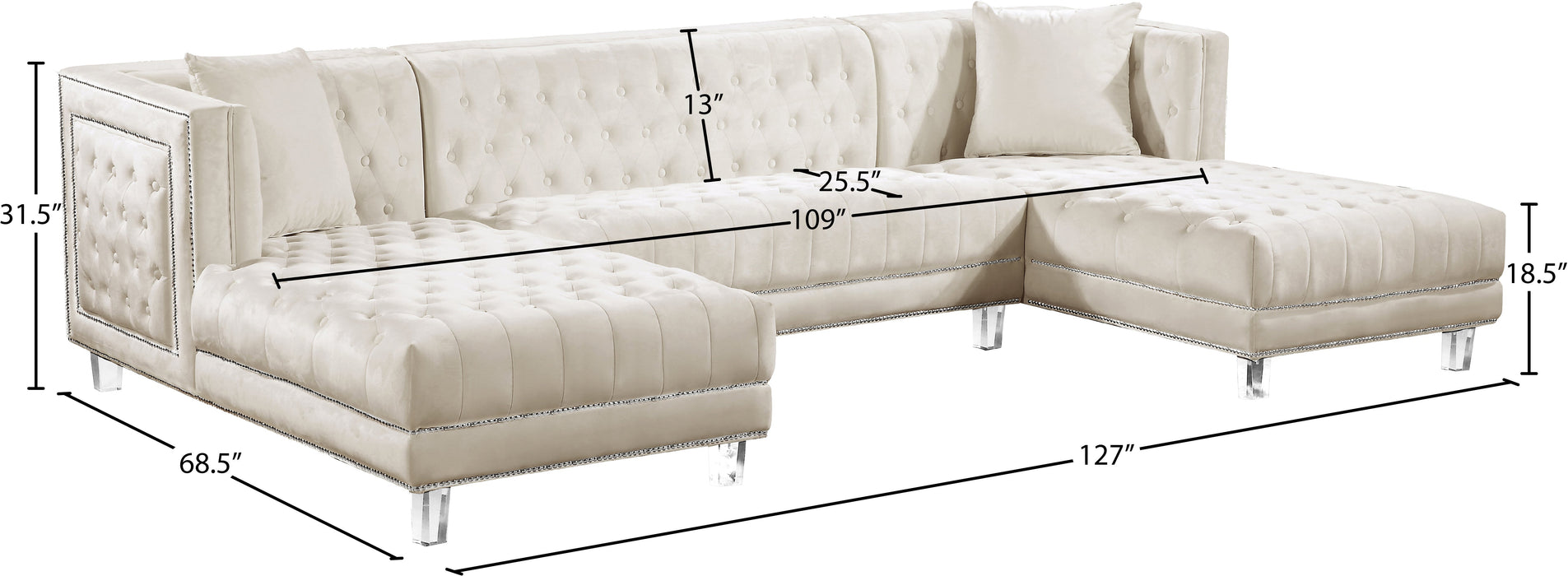 Moda Velvet 3pc. Sectional - Sterling House Interiors