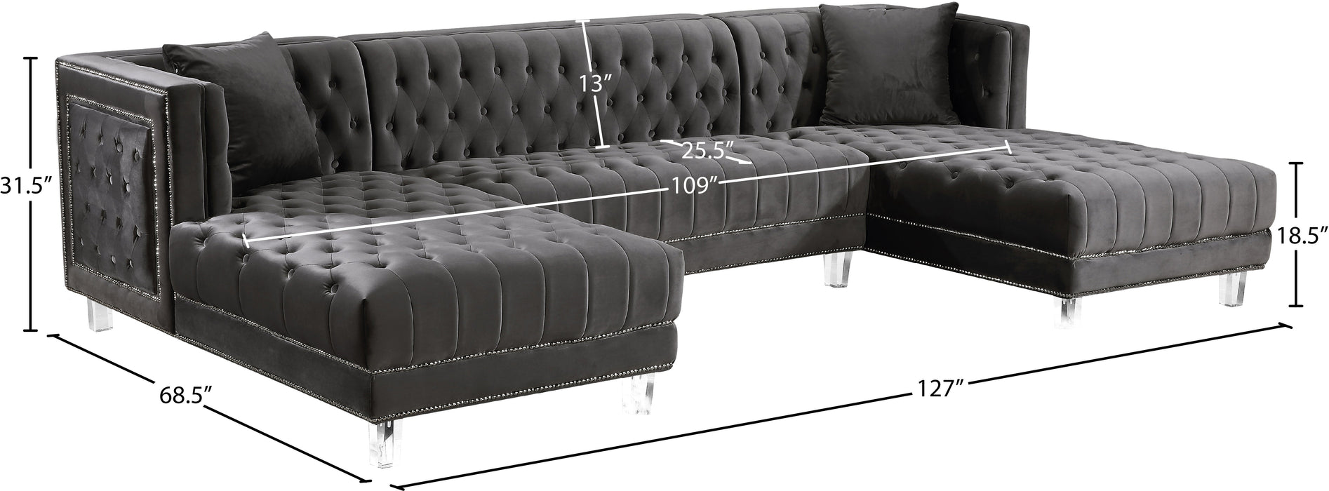 Moda Velvet 3pc. Sectional - Sterling House Interiors