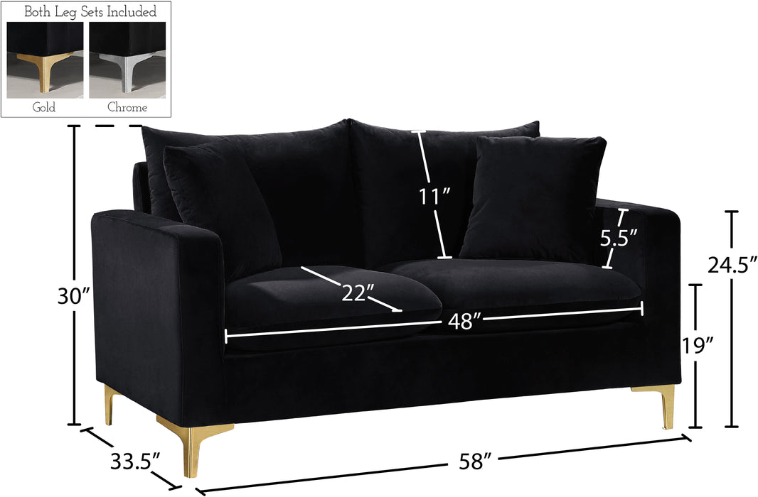 Naomi Velvet Loveseat - Sterling House Interiors