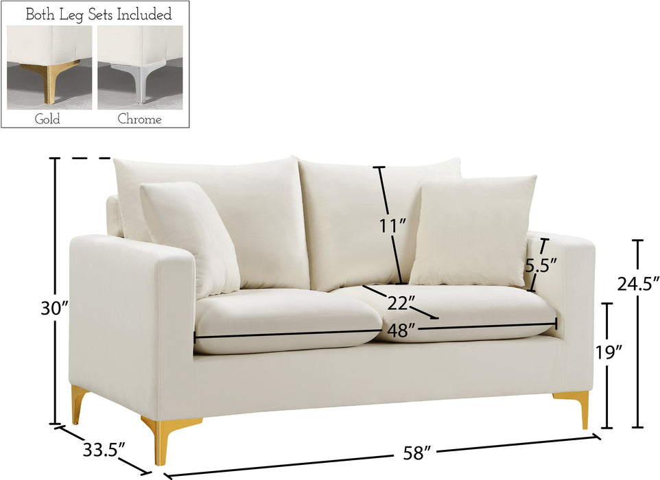 Naomi Velvet Loveseat - Sterling House Interiors