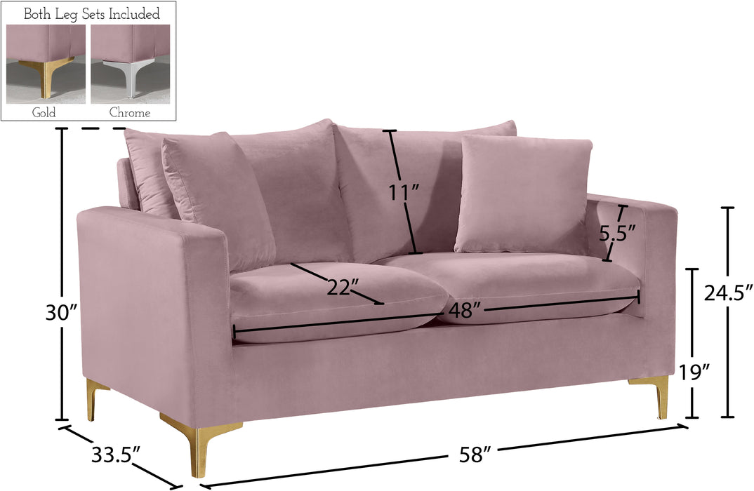 Naomi Velvet Loveseat - Sterling House Interiors