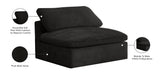 Cozy Black Velvet Armless Chair - Sterling House Interiors