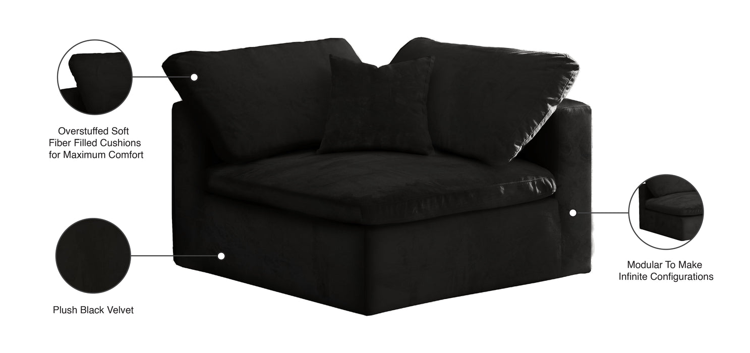 Cozy Navy Velvet Corner Chair - Sterling House Interiors
