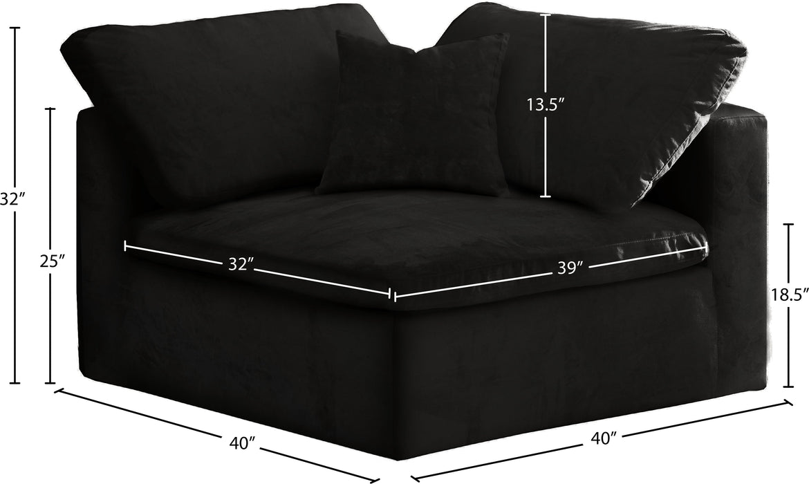 Cozy Navy Velvet Corner Chair - Sterling House Interiors