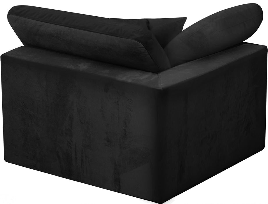 Cozy Navy Velvet Corner Chair - Sterling House Interiors