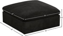 Cozy Black Velvet Ottoman - Sterling House Interiors