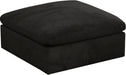 Cozy Black Velvet Ottoman - Sterling House Interiors