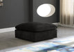 Cozy Black Velvet Ottoman - Sterling House Interiors