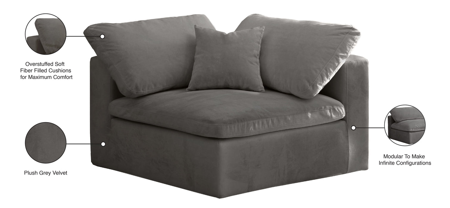 Cozy Navy Velvet Corner Chair - Sterling House Interiors