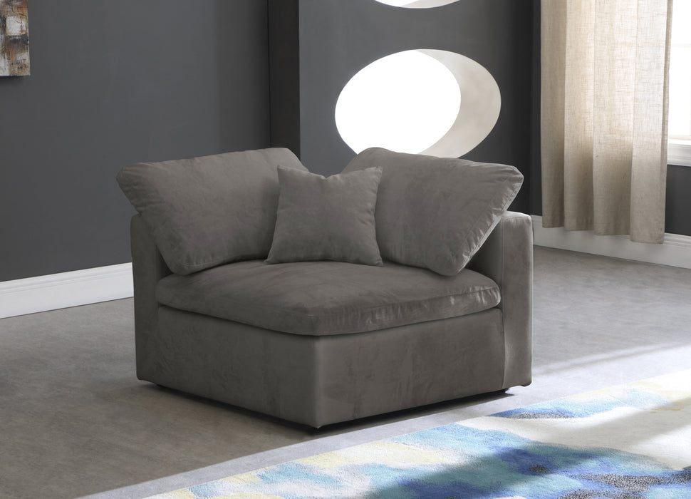 Cozy Navy Velvet Corner Chair - Sterling House Interiors