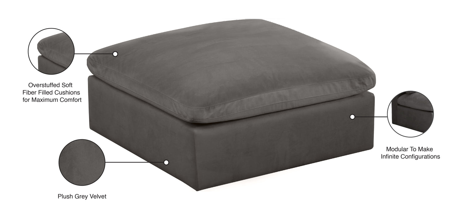 Cozy Black Velvet Ottoman - Sterling House Interiors