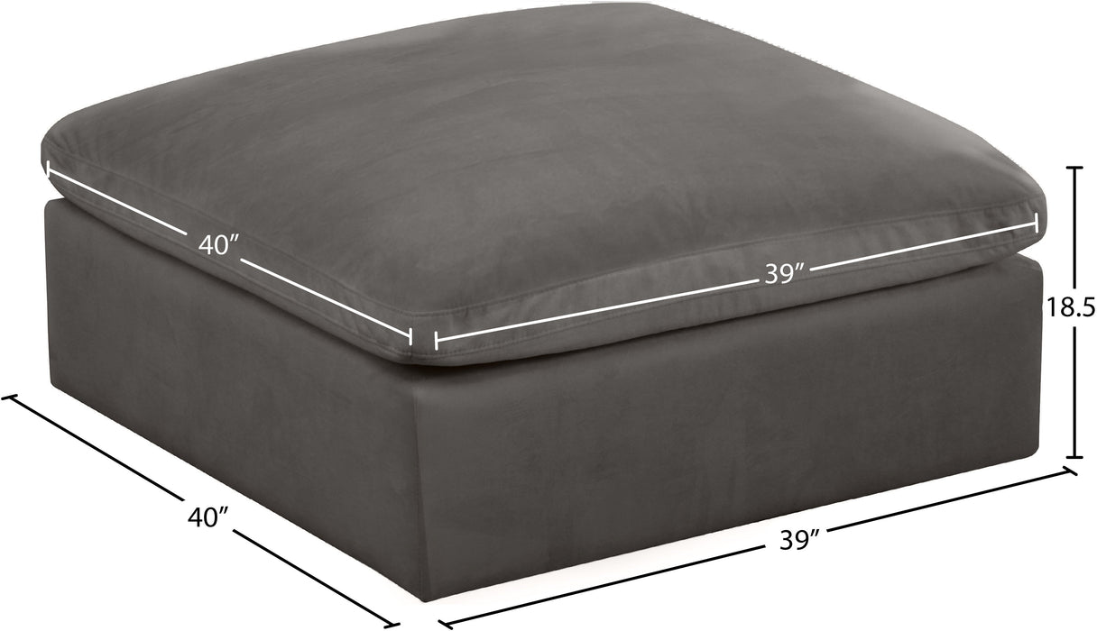 Cozy Black Velvet Ottoman - Sterling House Interiors