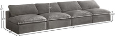 Cozy Velvet Cloud Modular Armless Sofa - Sterling House Interiors