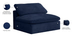 Cozy Black Velvet Armless Chair - Sterling House Interiors
