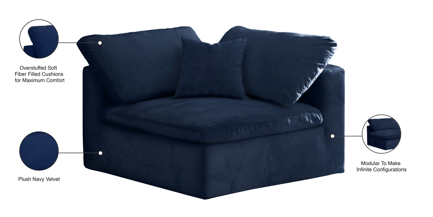 Cozy Navy Velvet Corner Chair Sterling House Interiors