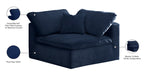 Cozy Navy Velvet Corner Chair - Sterling House Interiors