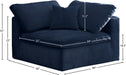 Cozy Navy Velvet Corner Chair - Sterling House Interiors