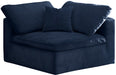 Cozy Navy Velvet Corner Chair - Sterling House Interiors
