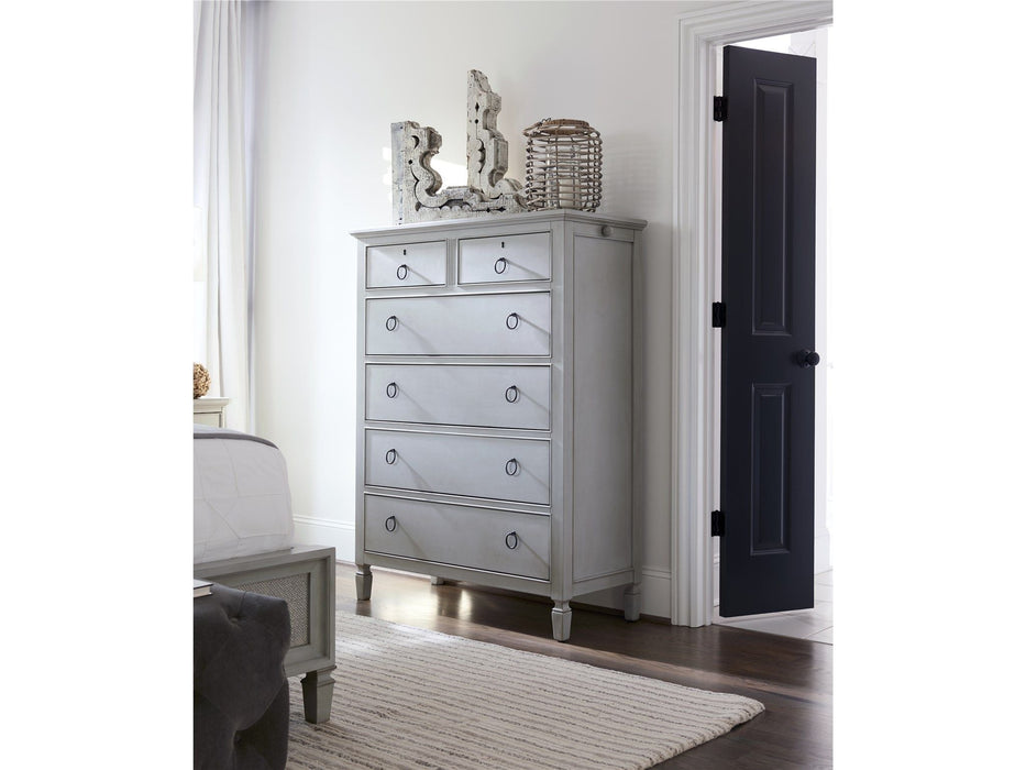 Summer Hill French Gray Drawer Chest Pearl Silver