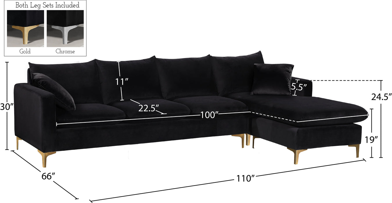 Naomi Velvet 2pc. Reversible Sectional - Sterling House Interiors